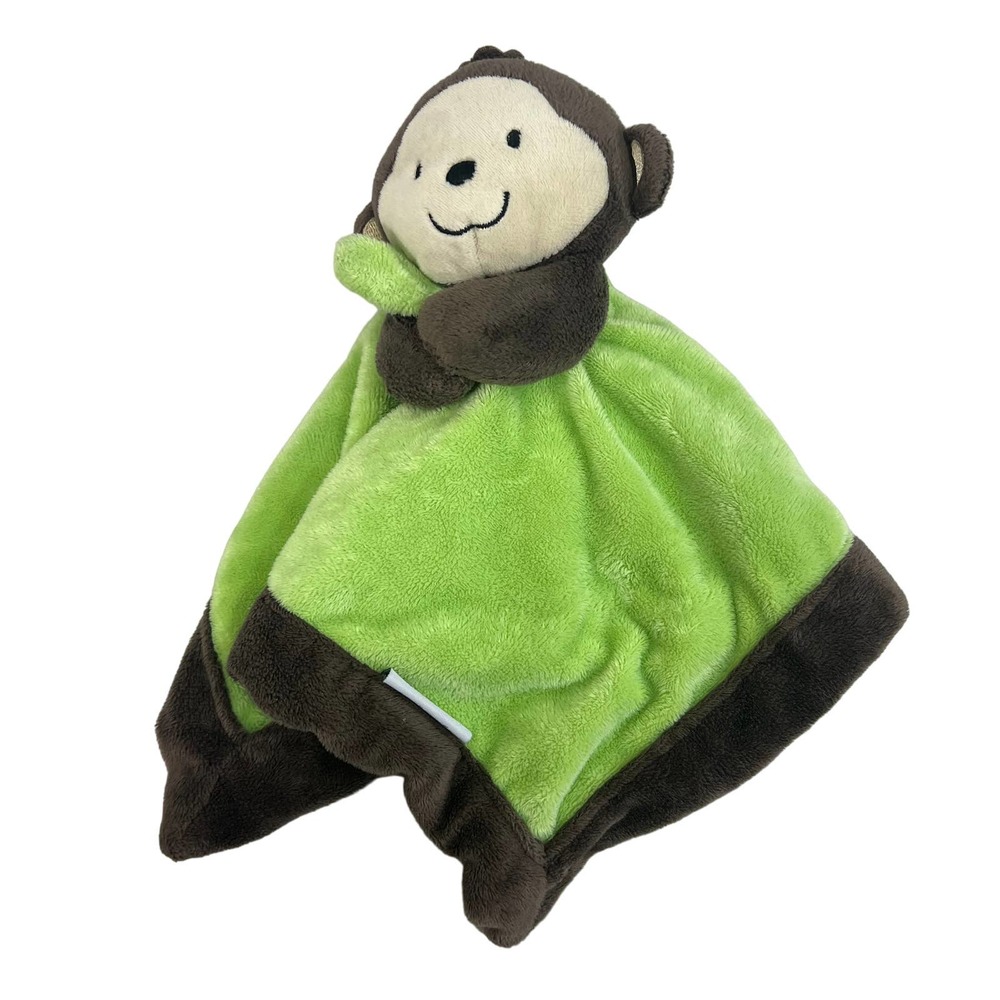 Carter’s Monkey Baby Lovey Boys Girls Security Blanket‎ Brown Green 13"